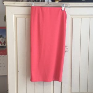 Pink long tight skirt
